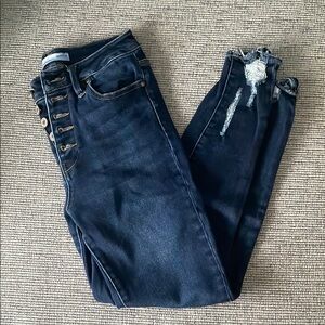 {KanCan} Dark Blue Distressed Women Jeans